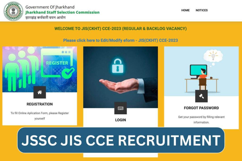 JSSC JIS CCE Recruitment 2024, Notification, Application Form