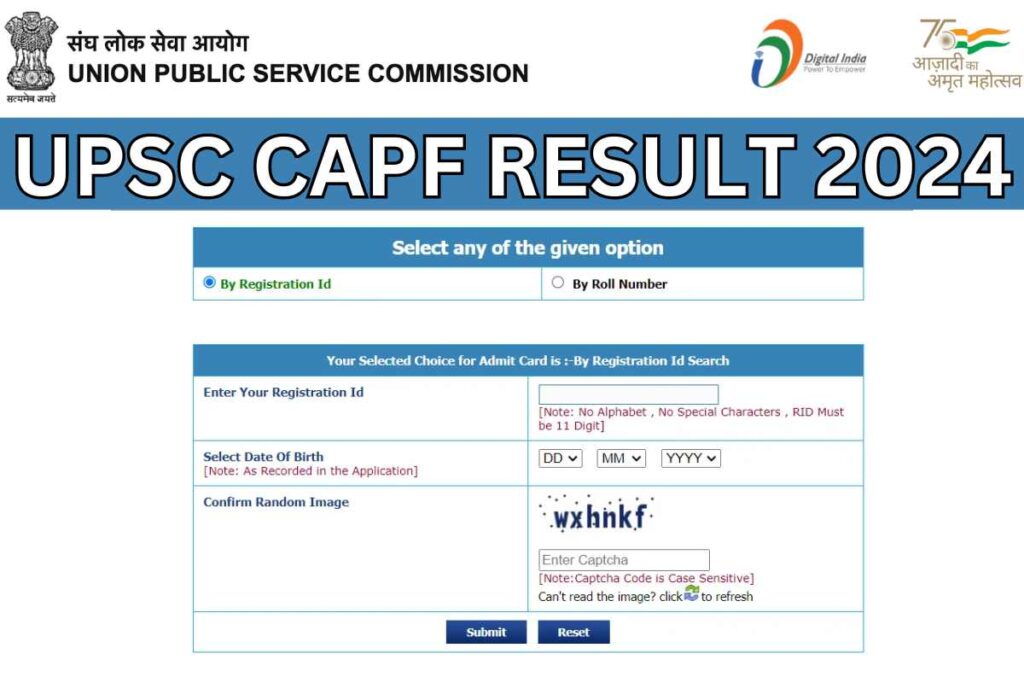 UPSC CAPF Result 2024