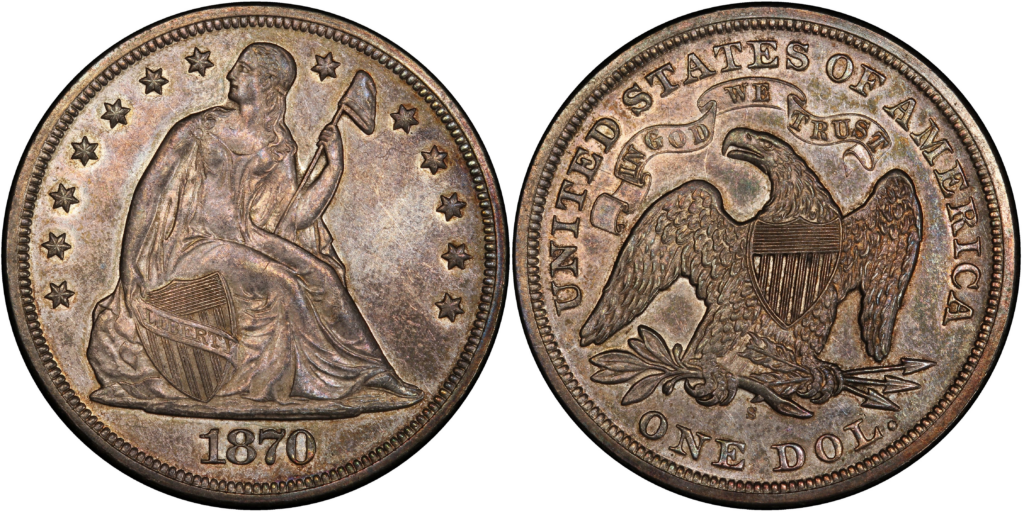 1870 S Seated Liberty Dollar